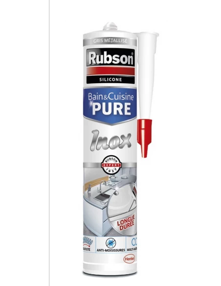Silicone bain et cuisine Pure spécial Inox Cartouche 280 Ml - RUBSON