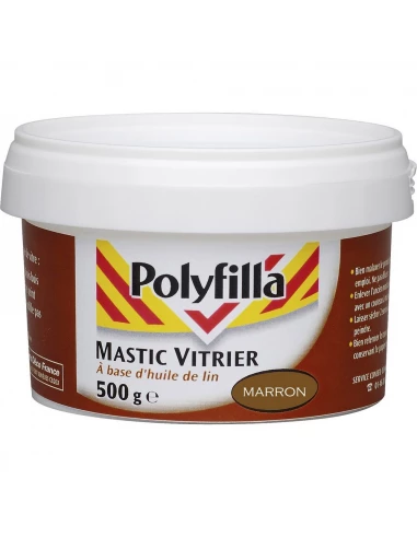 Mastic Vitrier Marron 500g 1411 - POLYFILLA