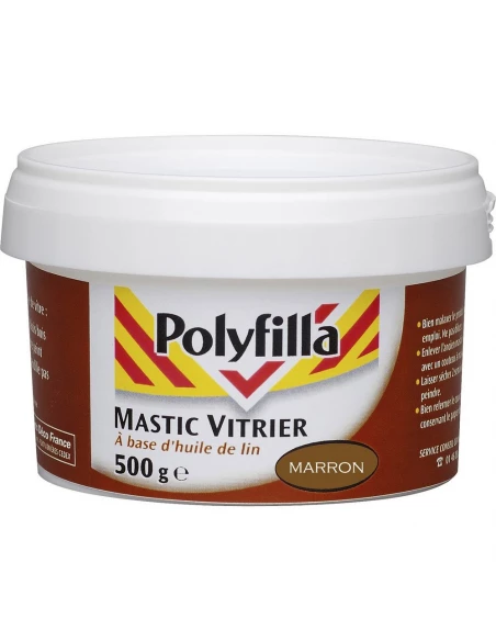 Mastic Vitrier Marron 500g 1411 - POLYFILLA