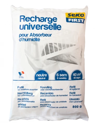 SEKOFIRST - Recharges absorbeur d'humidité sachet 800g neutre - SODEPAC