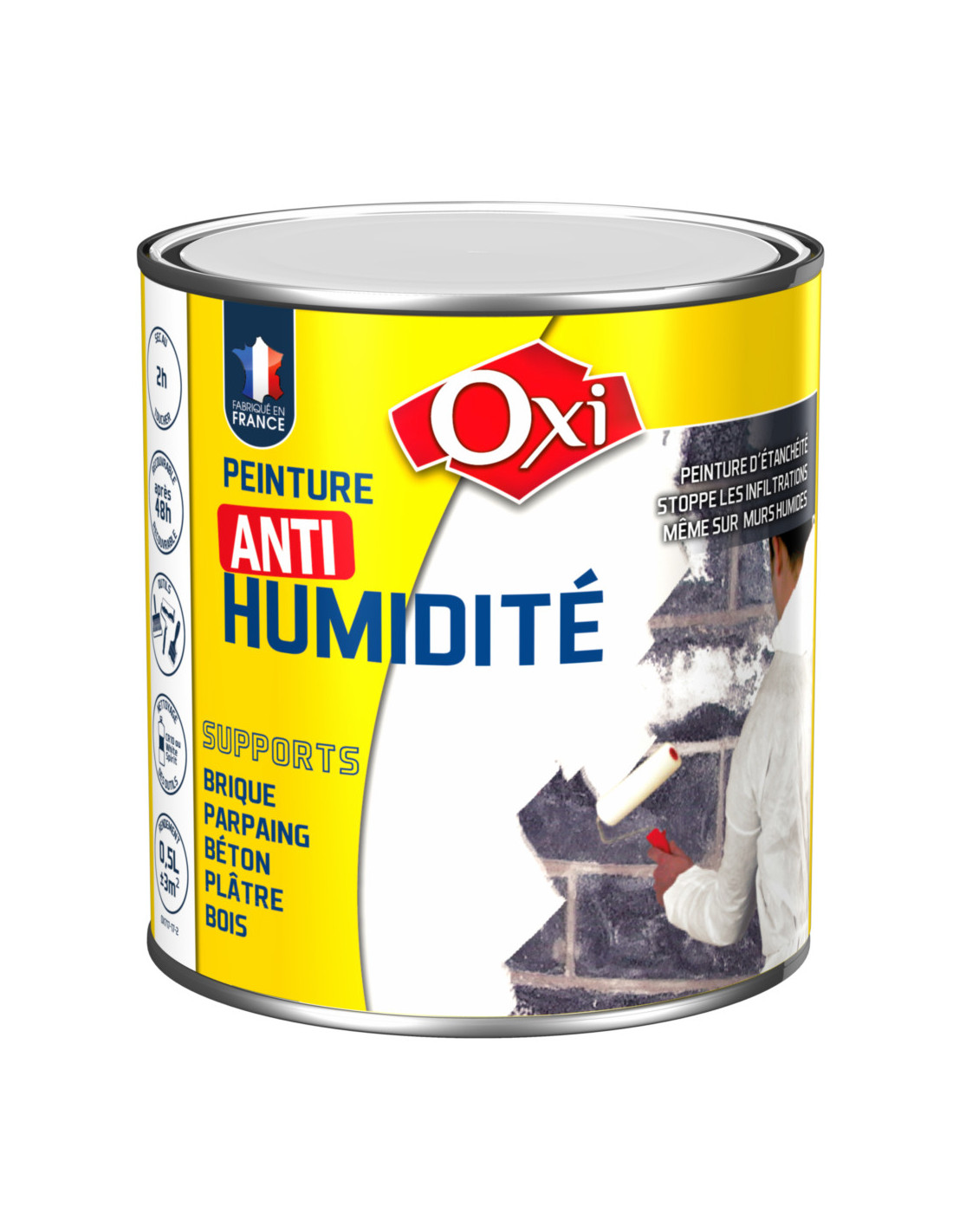 Peinture Anti-humidité 0.5 litre blanc - OXI - - 174612Oxi