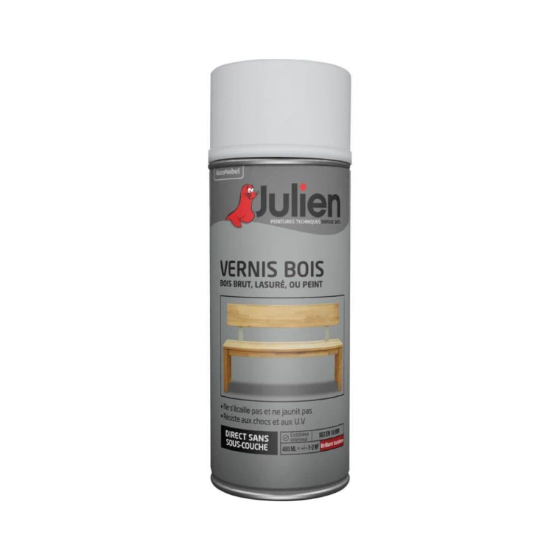 Aerosol Vernis Bois Incolore Brillant 400ml - JULIEN