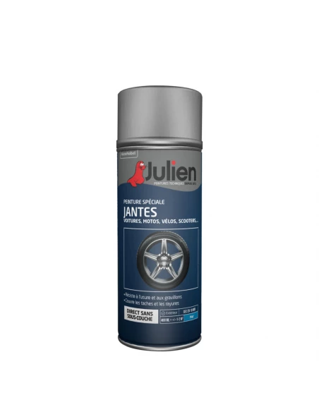 Peinture aérosol Spécial Jantes - Mat Noir - 400 ml - Julien