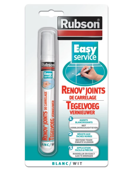 Stylo de Renovation de Joint de carrelage Blanc 7m - RUBSON