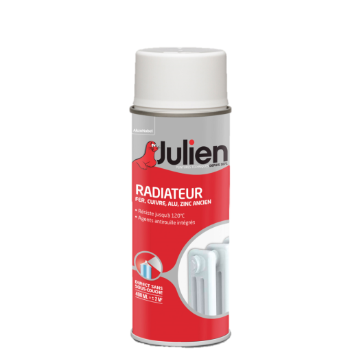 Peinture Radiateur Laque Satin Blanc400ml - JULIEN