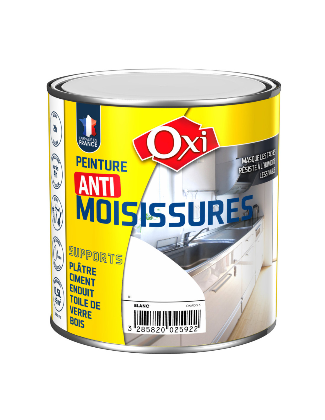 Peinture Anti-moisissures 0.5 litre blanc - OXI - - 38335Générique