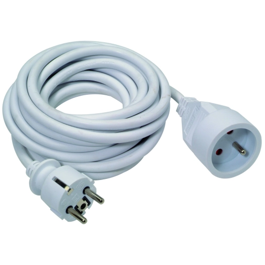 Rallonge Elec 3g1.5 Pvc 5m Blanc - PROFILE