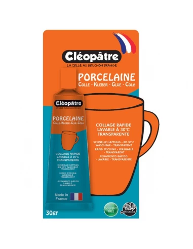 Cléopâtre colle Porcelaine Cléo'Tech tube 30gr sous blister - CLEOPATRE