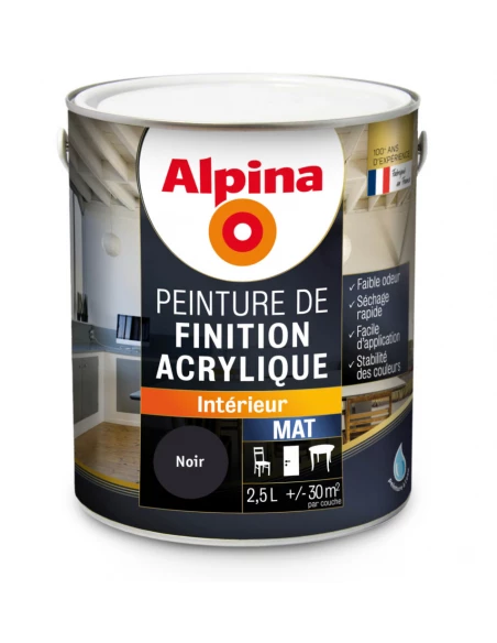 Peinture Acrylique mat 2.5 litres aubergine - ALPINA
