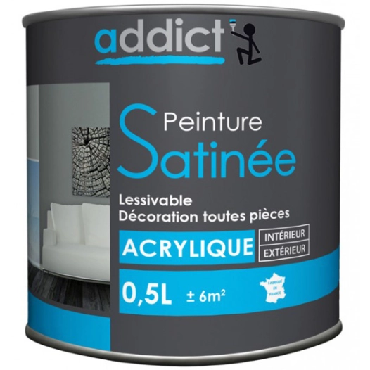 Peinture Acrylique satin 0.5 litre pluie d'été - ADDICT