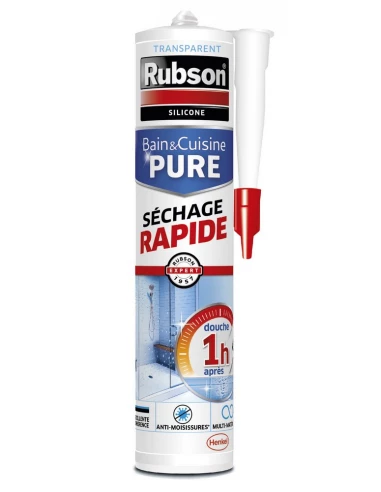 Mastic bain et cuisine Pure Sechage Rapide Transparent 280ml - RUBSON