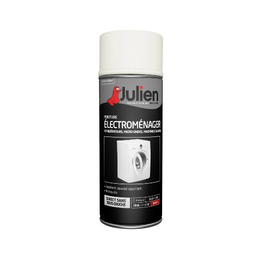 Peinture aérosol pour Electroménager - Brillant Blanc Email - 400 ml - JULIEN