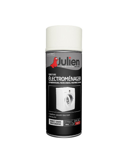 Peinture aérosol pour Electroménager - Brillant Blanc Email - 400 ml - JULIEN