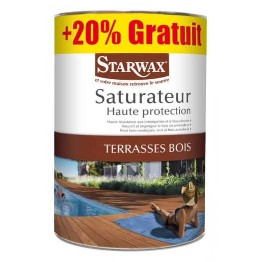 Saturateur Haute Protection Terasse Bois 6 litres Max F - STARWAX
