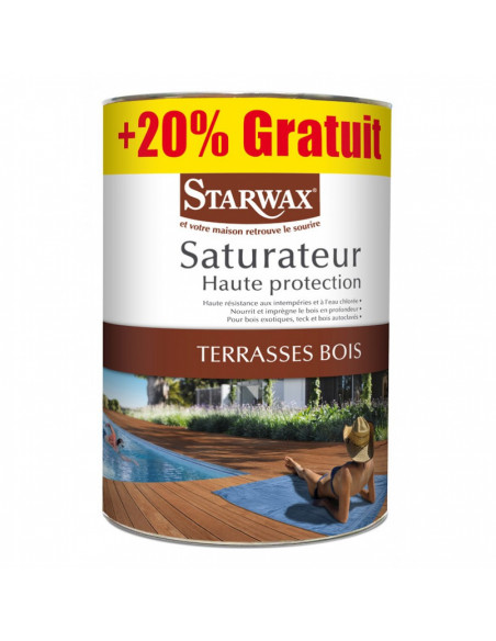 Saturateur Haute Protection Terasse Bois 6 litres Max F - STARWAX