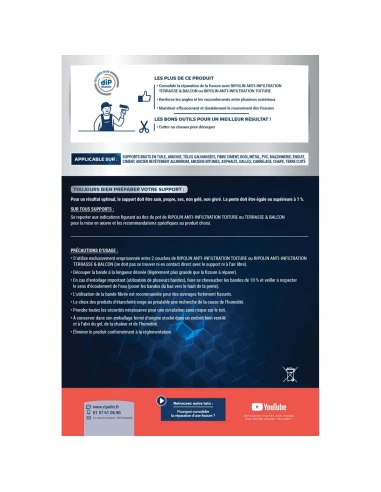 Bande Fibrées Anti-Infiltration 10mx9cm - RIPOLIN