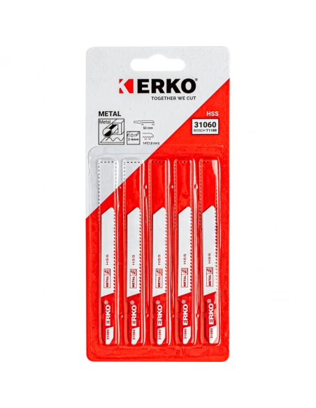 Lame de scie sauteuse erko 75mm 14 d metal 2 - 6 mm - cartede 5