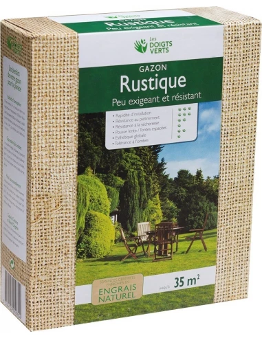 Gazon rustique enrichi 0.5 Kg (environ 17m2) - LES DOIGTS VERTS