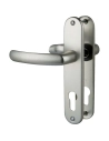 Poignée de porte sur plaque CHAMPAGNE - Clé i - Budget - Vachette