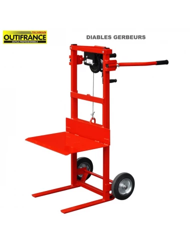 Diable gerbeur PM150kg 750mm - plateforme 550 x 360 mm - OUTIFRANCE