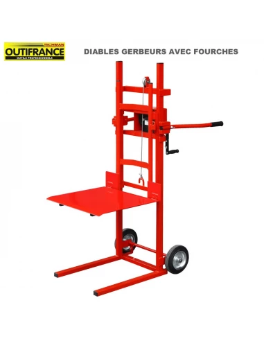Diable Gerbeur 150 Kg - Fourche 450 Mm - Entraxe 320 Mm - OUTIFRANCE