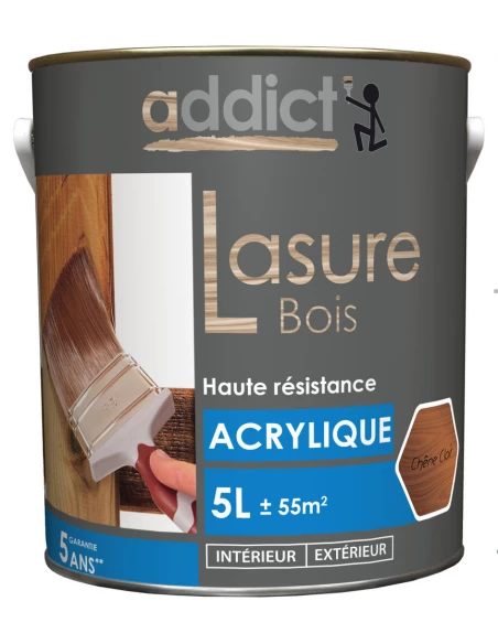 Peinture Lasure acrylique 5 litres chene clair - ADDICT