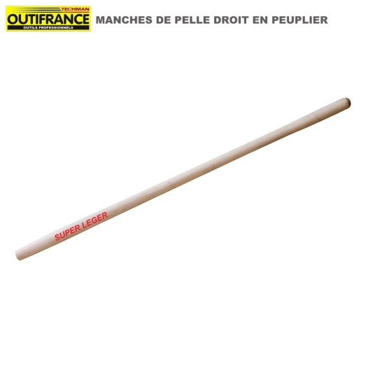 Manche en bois de peuplier pour pelle - 1.30 m