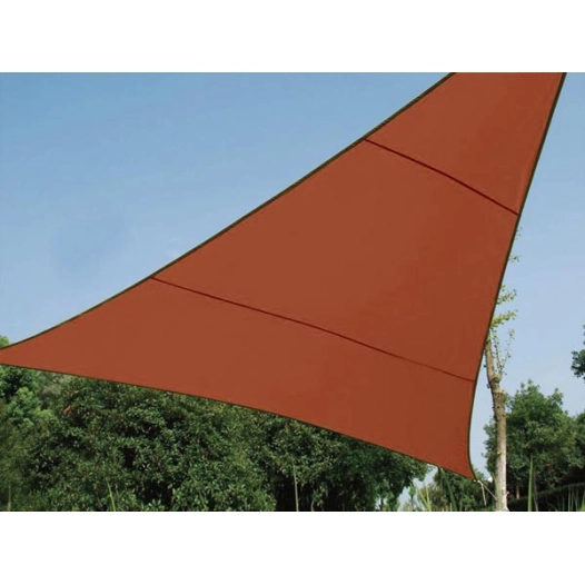 voile solaire - triangle - 5 x 5 x 5 m - couleur : terracotta