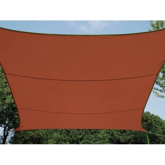 voile solaire - carré - 3.6 x 3.6 m - couleur : terracotta