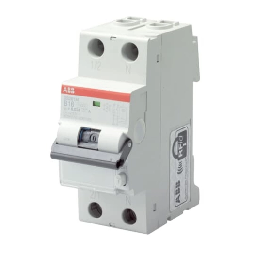Disjoncteur différentiel DS201L 1P+N - Courbe C - 4,5/6 kA - Type AC - 20A 30mA - ABB