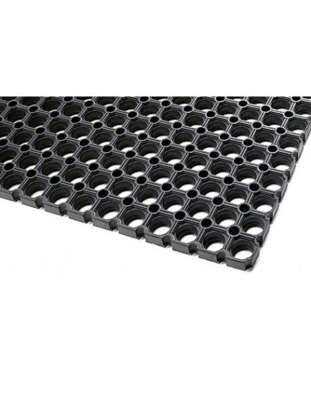 Tapis caillebotis caoutchouc noir 100 x 150 cms ep 23 mm