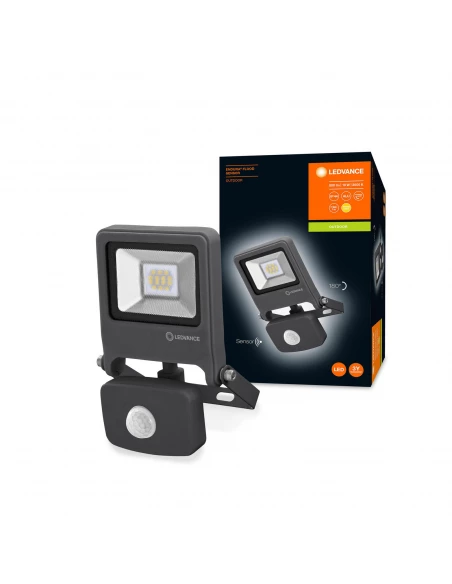 Projecteur led 10w 800lm gris endura flood sensor - detecteur de mouvement