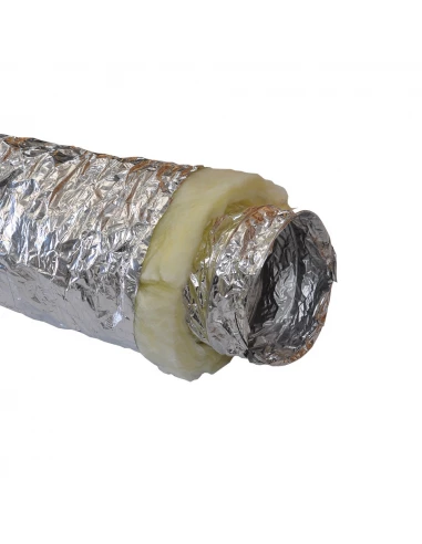Gaine souple isolée laine de verre 200mm - Epaisseur isolant 25mm Baillindustrie