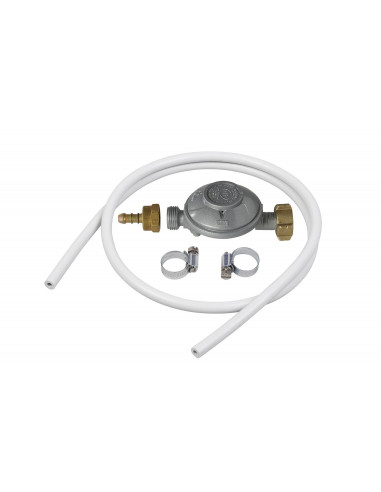 Kit Flexible Caoutchouc Butane + Détendeur + 2 Colliers De Serrage - Garantie 5 Ans - Nf