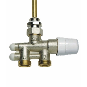 Robinet thermostatique 1/2' pour sèche-serviettes - Canne inclus 4 voies Rbm