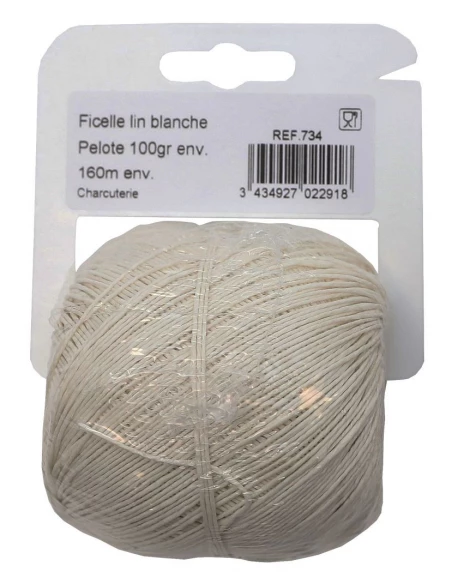 Ficelle en lin blanc pour charcuterie 160 m - LE PRATIQUE