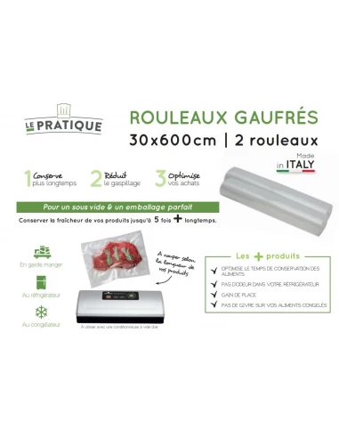 Sac sous vide gauffré en rouleau - 30 X 600 CM - LE PRATIQUE