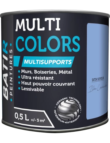 Peinture multi-support satin soyeux 0.5l bleu lavande - BATIR