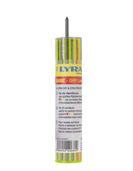 Etui de 12 mines pour porte mine graphites LYRA DRY