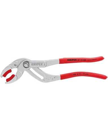 Pince sanitaire chromée Mâchoires plastique - Ø 10 à 75 mm - KNIPEX