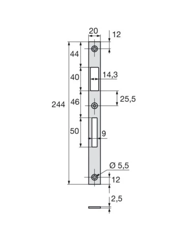 Gache Plate Inox L24 X 175 Gache Plate Inox L24 X 175