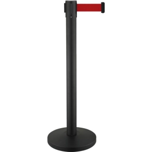 Poteau Eco Noir Sangle Rouge 2ml - H 910