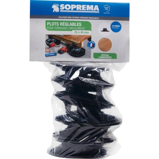 Plots A Vis Reglable Pour Lambourdes Sac De 10 Soprema® H: 25 À 40 M M