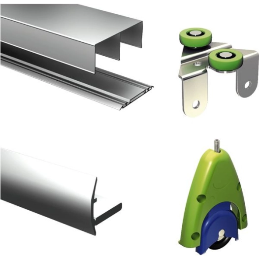 Set De 2 Poignees 19mm -ALUMINIUM T1 - Lg 2,8m