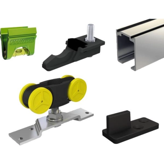 Système coulissant droit pour porte en bois de 80kg - Ensemble rail 80 Kg 1,90 M - MANTION