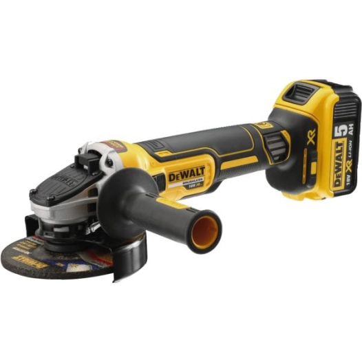 S.Of. Xr 18v125mm Brushless Mini-Grinder With 2 5ah Li-Ion Batteries, Charger And Tstak Ii Dcg405p2-Qw Briefcase Dewalt
