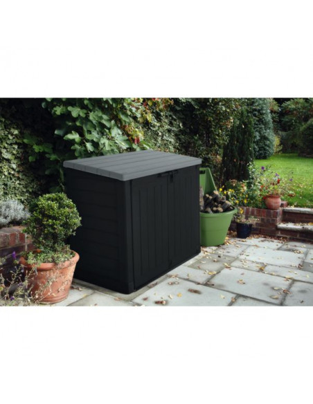 Coffre Jardin 1200 L Noir Rangement extérieur grande capacité - INTRATONE