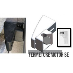 Gâche de portail coulissant blanc, fermeture manuelle 