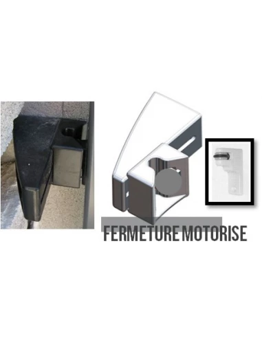 Gache de portail coulissant noir, fermeture motorisée