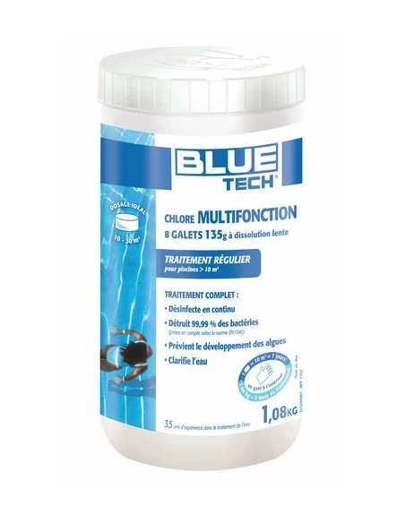 Chlore multi-actions Galet 1k08 Tp2 pour piscine - BLUE TECH
